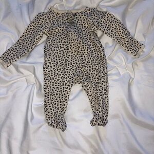 Carter's Cream and Black Floral Footie One Piece